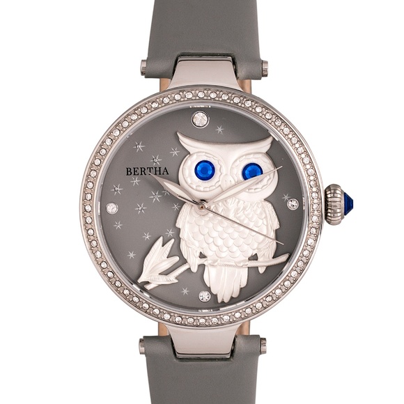 Bertha Custom Engraved Owl Dial with Crystal Bezel